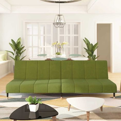 Maison Exclusive - Divano Letto a 2 Posti Verde Chiaro in Velluto (1/5)