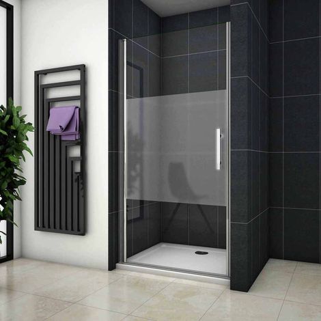 Océan Porte De Douche Pivotante 100x185cm En Verre Sablé Au Milieu Installer À Gauche (1/5)