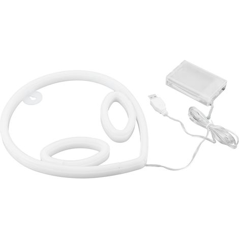 Enseigne lumineuse néon extraterrestre unique, rose et bleue, alimentée par piles ou USB. Décoration murale LED néon rose et bleue. (1/5)