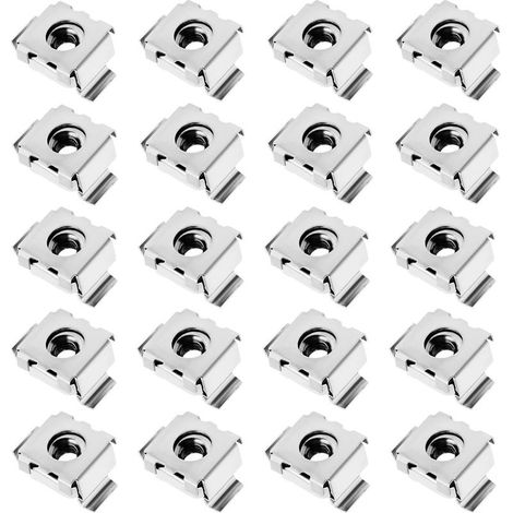 20 Lot écrous Cage M4 en Acier Inoxydable 304 pour Armoires Réseau Armoires de Serveur Boîtiers électroniques Racks Argent (1/5)