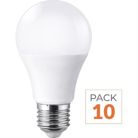 Pack de 10 - Ampoule E27 LED 8.5W A60 - Blanc Neutre 4000K - 5500K - SILAMP