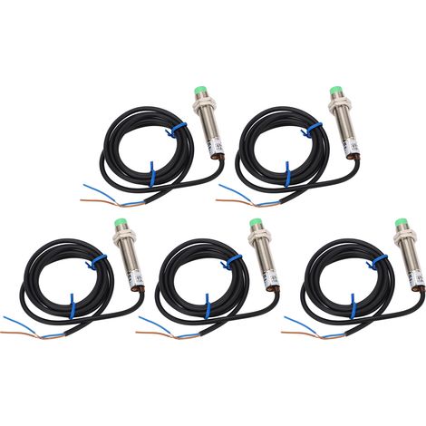 5 Pcs Capteur de Proximité M12x1 2 Fils Normalement Fermé 4mm Détection IP65 10‑36VDC Détecteur (1/5)