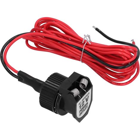 Adaptateur allume-cigare 12V pour voiture, diamètre intérieur 21 mm/0,8 pouce, noir, avec couvercle à ressort, convient aux motos et aux bateaux. (1/5)