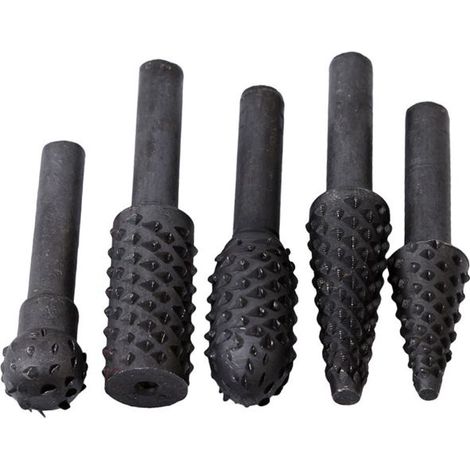 PCS Rotationsfräser, Holz- und Kunststofffeile, Holzbohrer, 6,35 mm (1/4 Zoll) Rundschaftmeißel, geprägter Polier- und Schleifkopf für die Holzbearbeitung (1/5)