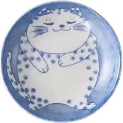 Keramik-Saucenschalen, Katzenmotiv, Sushi-Teller, A--