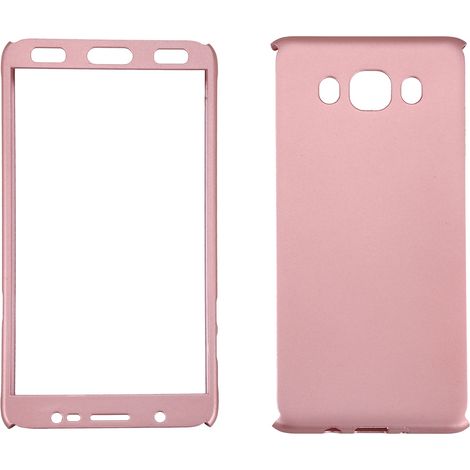 Coque de Protection Fine 360° avec Verre Trempé pour Samsung Galaxy J7 2017 Doré Rose (1/5)