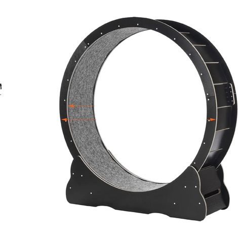 Rueda de ejercicio para gatos, diseño de madera resistente, funcionamiento silencioso, 43,3 pulgadas, color negro. (1/2)