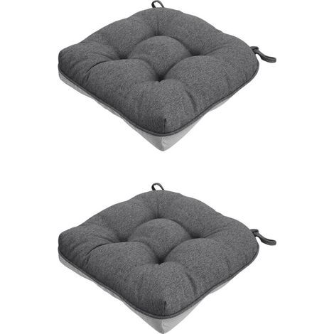 Coussin de chaise avec coussin antidérapant pour-Gris foncé (1/2)