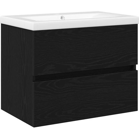 Maison Exclusive - Armadio per Lavabo da Bagno Rovere Nero 60 x 39 x 62 cm
