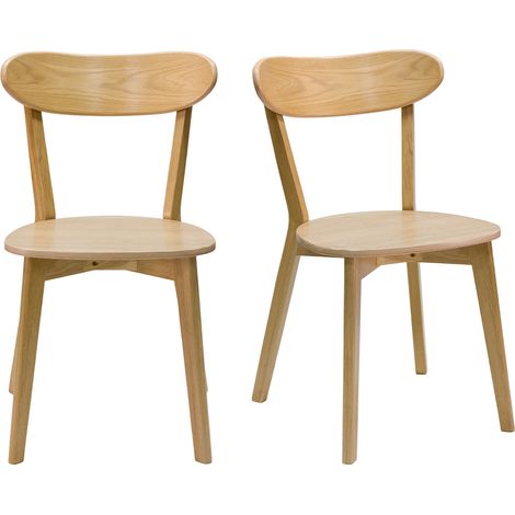 Vintage-Stühle aus hellem Holz mit Eichenfurnier (2er-Set) DOVE