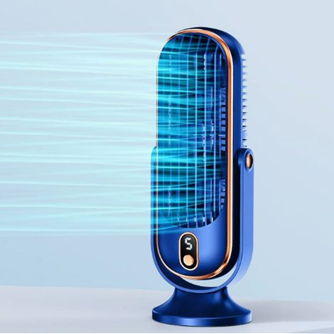 climatiseur mobile sans évacuation,tour silencieuse réglable 5 vitesses avec écran LED,Flux d'air grand angleMaison bureau(bleu) (1/4)