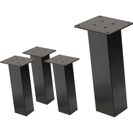 ML-Design Set di 4 Gambe per Tavolo Inclinate A: 30 cm Grigio Scuro Aspetto Industriale in Acciaio Verniciato a Polvere Forma a I Profilo 8x8 cm Piedini in Metallo per Panchine con Inclinazione di 96°