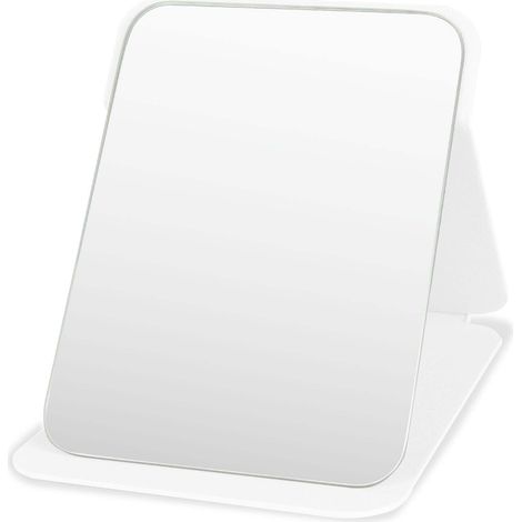 Miroir de Maquillage, Portable Table Miroir Pliable Super HD Multi Angle Pliant en Cuir PU Facile à Transporter Miroirs de Voyage Ultra Fin et Durable Pliable, Blanc 16 x 11cm (1/5)