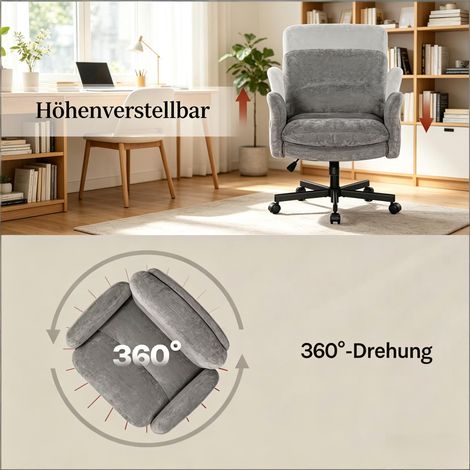 Fauteuil de bureau pivotant, chaise d'accent moderne, siège de chambre à coucher, chaise de salon élégante, tabouret de salle à manger rotatif (chaise d'accent uniquement) (1/5)