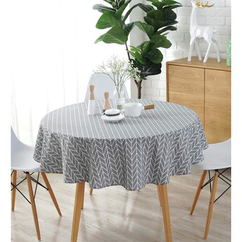 Linge de table coton Nappe table ronde coton lin twill uni (1/4)