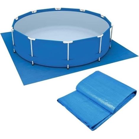 Pool Floor Mat, Above Ground Waterproof Foldable Blue Protective Mat, Pool Floor Protector (335x335cm) (1/4)