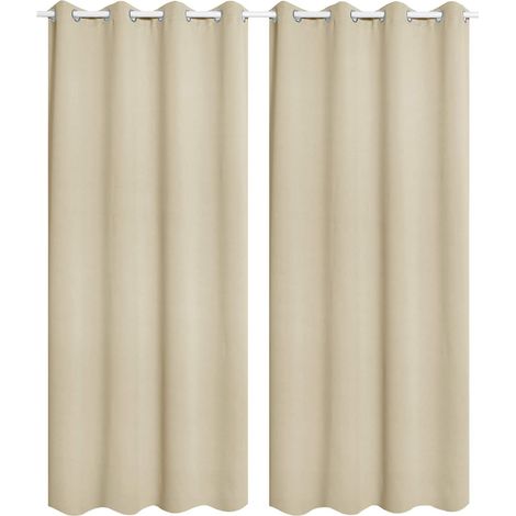 WOLTU Rideaux 2 pièces occultants Opaque, Déco fenêtre Isolant, 135x225cm Sable VH5866sd-2 (1/4)