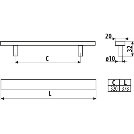 Garde-corps RE31, acier inoxydable, 320 mm