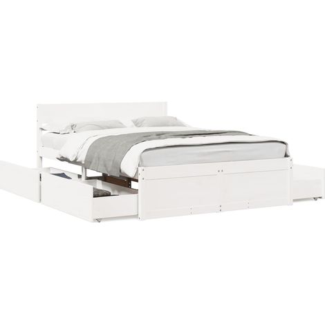 Maison Exclusive - Letto senza Materasso Bianco 120x200 cm Legno Massello di Pino
