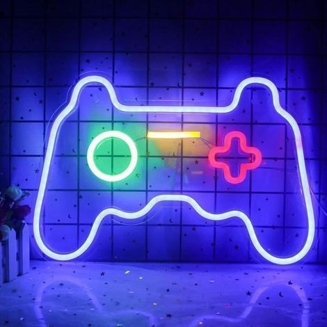 KLVGTIFS PU – Neon-Schild-Set, Neonlicht-Schild, Wanddekoration, blaues LED-Neon-Nachtlicht für Kinderzimmer, USB (1/5)
