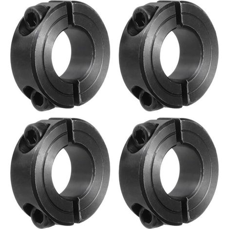 Colliers de serrage à double rainure en acier au carbone avec trou de 3/4", avec vis de réglage noires (4 unités) (1/4)