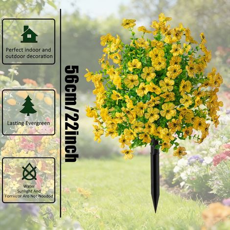 Plantes en pot avec piquets de sol, fausses feuilles d'eucalyptus violettes, arbustes artificiels, arbres à feuilles persistantes, 2 pièces (1/5)