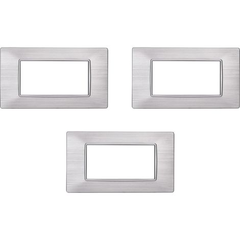 gloca Placche Plastica Satinata Compatibili Plana (3 Pezzi Silver, 4 Posti) (1/4)
