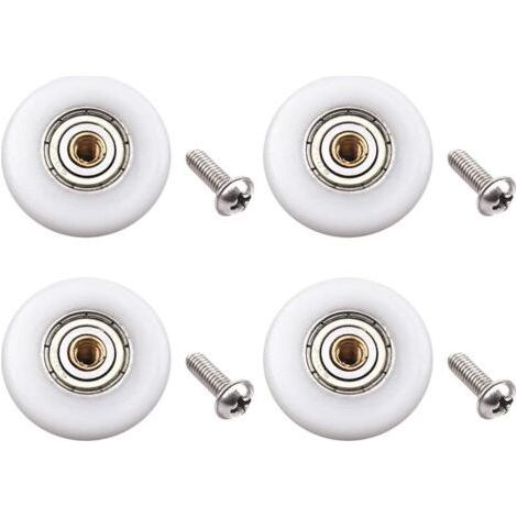 Set mit 4 Duschtürrollen – Ersatzteil für Schiebetüren aus Glas (Rollendurchmesser 23 mm)