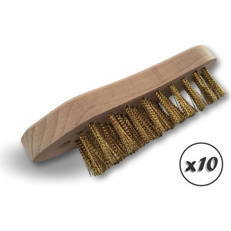 Brosse à main métallique Type violon Différents matériaux - Lot de 10 - Laiton ondulé