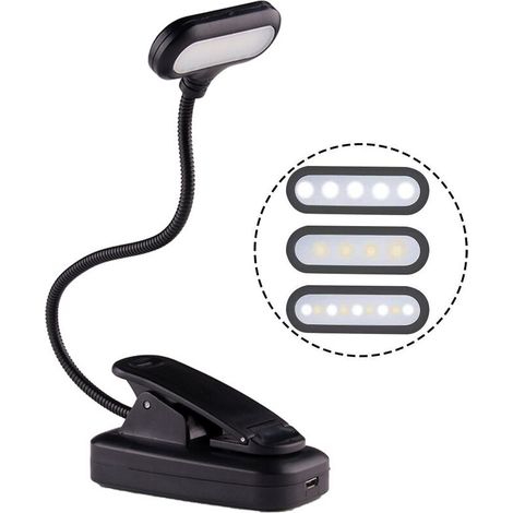 Reading Lamp for Reading in Bed at Night, Clip on Amber Book Light, Warm LED Reading Night Light, USB Rechargeable (1/4)