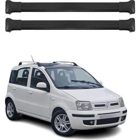 OMAC Barres de toit en aluminium pour Fiat Panda II Cross 2003-2012 – TÜV / DIN 75302:2019 – Charge max 75 kg – 2 barres Noir (1/4)
