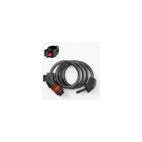 Candado antirrobo para bicicleta, cable de 110 cm de longitud x cable de 11 mm, con código inteligente de 5 dígitos, candado para bicicleta, triciclo, patinete - Crezuo