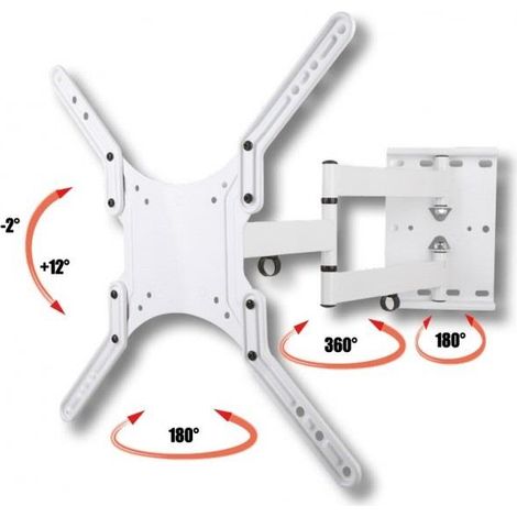 Techly 023851 soporte de pared para tv lcd / led / pdp doble brazo 23-55 45 kg vesa blanco (1/5)