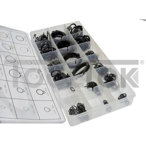 SET 300pz ASSORTIMENTO ANELLI SEGEER DI SICUREZZA SNAP-RING FISSAGGIO GEKO G02802