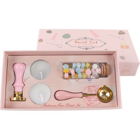 Kit de Cachet à Cire Rétro avec Poignée Amovible Motif Iris Rose pour Enveloppes et Invitations (1/5)