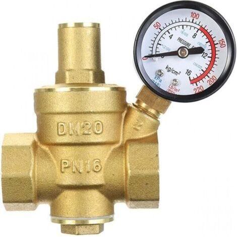 DN20 Verstellbarer Messing-Wasserdruckminderer mit Manometer, verstellbarer Messing-Wasserdruckminderer (DN20-3/4 Zoll)..dyk. (1/5)