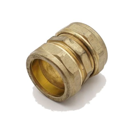 PrimaPlus Brass Compression Coupling 42mm - WRAS Approved (1/2)