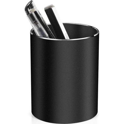 Porte-stylo cylindrique étanche en alliage d'aluminium, noir (1/3)