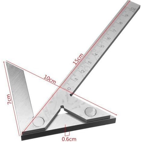 Équerre à centrer 4''Centrage Règle Compas Acier au carbone (1/4)