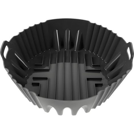 Moule Silicone Air Fryer Accessoire, 18cm Panier Moule pour Friteuse à Air Chaud Réutilisable Airfryer Pot Plat Rond Doublure Liner, pour Friteuse Air, Micro-ondes, Four,Poêle À Frire Ronde de 8,5 Pou