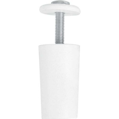 Ulisem Rollladenstopper, Kunststoff, weiß, Stoßdämpfer mit M5-Edelstahlschraube und Außenscheibe, wetterfest, Länge: 40 mm (1/5)