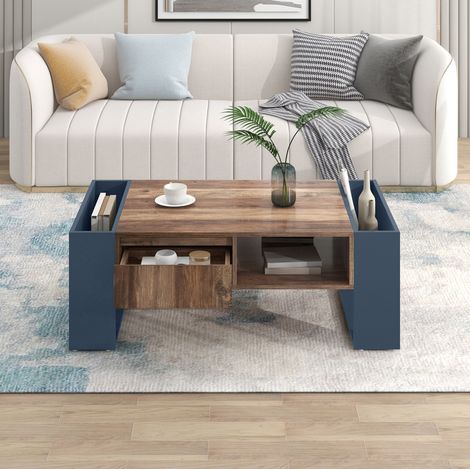 MEUBLIV Couchtisch 111x60x40 cm Anthrazit – beidseitiger Stauraum, viel Platz (1/5)