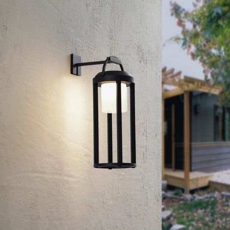[NEUWERTIG] B-Ware Lucande Wandleuchte Außen LED Solarleuchte Tilena dimmbar schwarz 41,5cm (1/2)