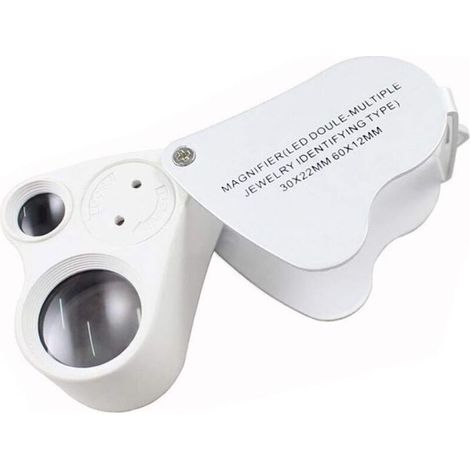 Ulisem Loupe HD pliable à fort grossissement 60X/30X avec miroir d'expansion de lumière Identification de bijoux anciens Amplificateur haute définition haute définition pour contrefaçons (1/4)
