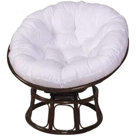 Coussins de Chaise Ronds, Doux Épais Coussin Fauteuil Coussin Fauteuil Rotin pour Jardin ExtéRieur, Balcon Et Salon (Blanc 60x60 cm) (1/4)