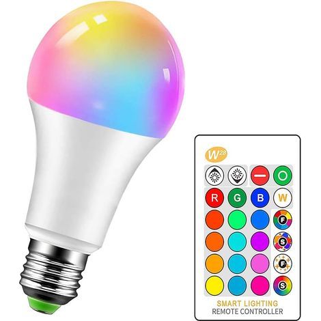 x E27 RGBW 15W LED Bulb, 16 Colors, IR Remote Control, Dynamic Modes, Home, Party, Bar (1/5)