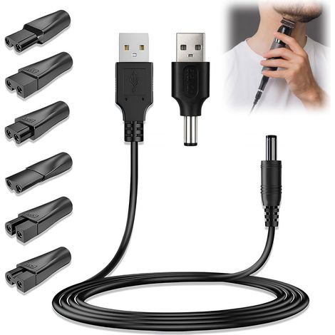 8PCS 5V USB Chargeur de Rasoir Câble Universel, Câble de Recharge Compatible avec Différentes Marques Électriques, Accessoires de Rasage, Adaptateur de Charge pour Rasoirs et Tondeuses