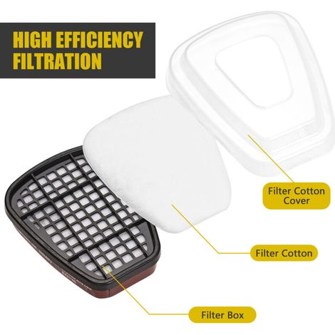Masque de protection respiratoire avec filtre – Kit 16 en 1 pour peinture et travaux – Silicone léger et confortable – Sac de rangement inclus (1/5)