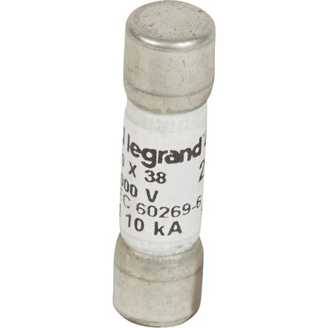 Fusible cylindrique 1000V 10x38mm gPV pour application photovoltaïque 20A LEGRAND 414630 (1/2)