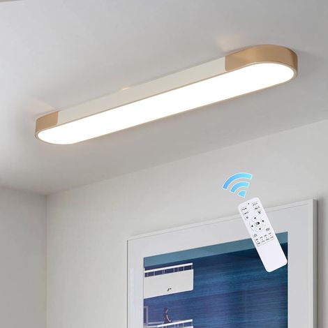 Ganeed Modern LED Dimmable Ceiling Lamp with Remote Control - Linear Ceiling Light Chandeliers for Kitchen, Living Room, Dining Room, Bedroom (Gold, 39.4in) (1/5)